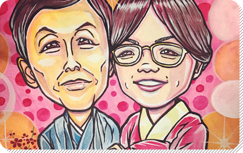 夫婦の似顔絵
